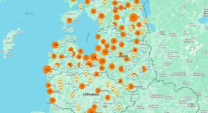 Elektroauto uzlādes stacijas Latvijā karte