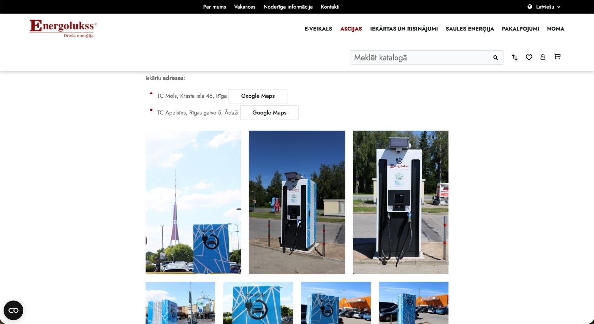 Energolukss elektroauto uzlādes stacijas